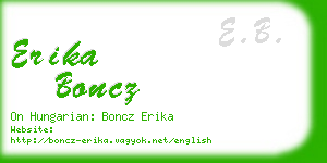 erika boncz business card